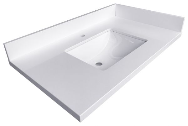 Ratel Single Sink White, White Quartz Vanity Top 48