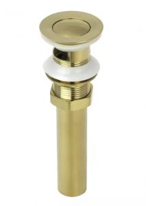 Pop-Up Drains with Overflow Hole Brushed Gold Small Cap