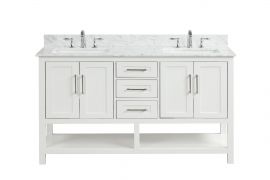 Santorini 60" Vanity Double Sinks Dove White