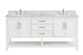 Santorini 72" Vanity Double Sinks Dove White