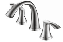 Double Handle 8" Wide-Spread Bathroom Faucet Brushed Nickel - Popup Included