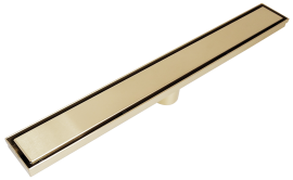 28" Tile Insert Linear Drain System 28" W x 2 3/4" D x 2 3/4" H Brushed Gold
