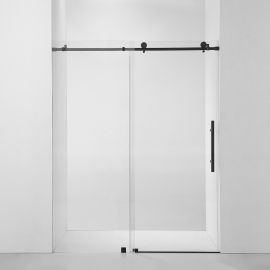 2 Wheels Round Frameless ( 3 Color Options) 10MM Thick Tempered Glass Shower Door - 60"W X 76"H 