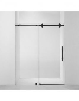 4 Wheels Round Frameless ( 4 Color Options) 10MM Thick Tempered Glass Shower Door - 60"W X 76"H 
