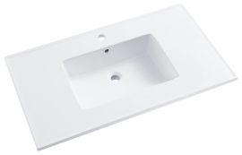 Ceramic Single Integrated Sink and Vanity Top 25 1/4"x7 1/4"x22 1/4"