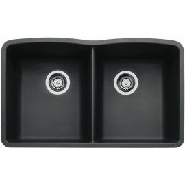 Double Granite Sink 50/50 32"x19"x9.5" Black