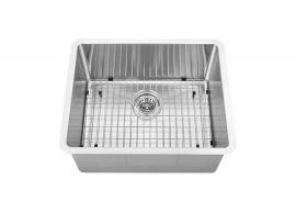 Single Handmade Sink 16G 23"x18"x10" with Grid and a Strainer R10mm