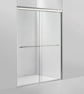 Bypass Shower door (8mm)thick tempered glass 60"W x 72"H Brush nickel