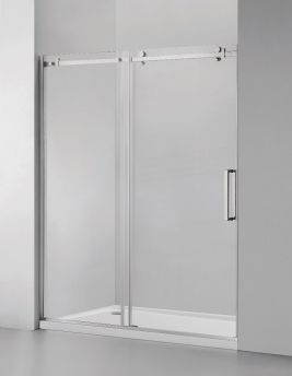 Square Frameless Shower Glass Door (10mm) Thick Tempered Glass 60"W x 76"H - Chrome