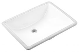 Ceramic square undermount sink 18 1/8"L x 13 3/8"W x 7 1/2"H